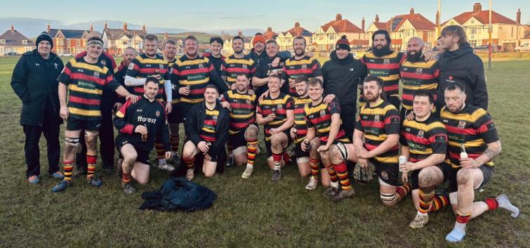 Cardigan squad post match - looking deservedly delighted